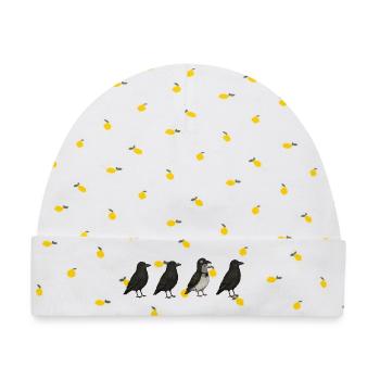 Pigeon Imposter – Crow Disguise Meme - Baby Premium Organic Mütze - Weiß/Zitronengelb - Vorne