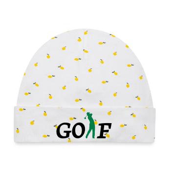 Golf - Baby Premium Organic Mütze - Weiß/Zitronengelb - Vorne