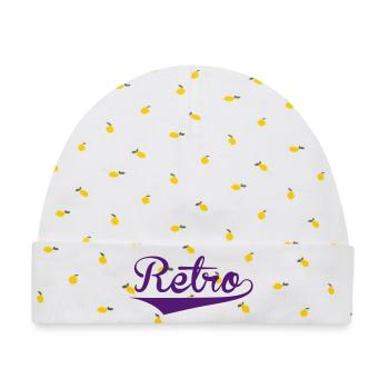Retro - Baby Premium Organic Mütze - Weiß/Zitronengelb - Vorne