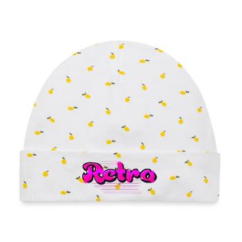 Retro - Baby Premium Organic Mütze - Weiß/Zitronengelb - Vorne