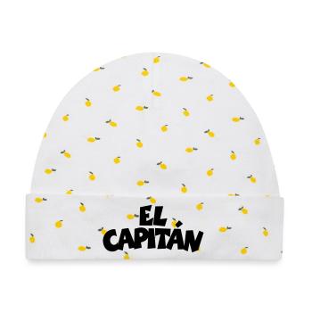 El Capitán - Baby Premium Organic Mütze - Weiß/Zitronengelb - Vorne