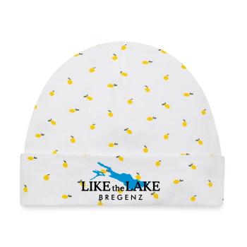 Like the Lake - Bregenz am Bodensee - Baby Premium Organic Mütze - Weiß/Zitronengelb - Vorne