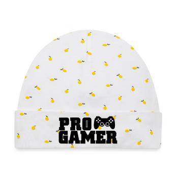 pro gamer - Baby Premium Organic Mütze - Weiß/Zitronengelb - Vorne