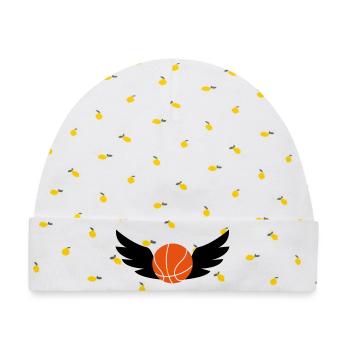 Basketball - Basket Ball - Game - Sport - Player - Baby Premium Organic Mütze - Weiß/Zitronengelb - Vorne