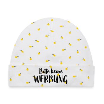 Bitte keine Werbung Aufkleber Briefkasten - Baby Premium Organic Mütze - Weiß/Zitronengelb - Vorne