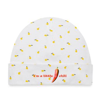 i m a little chili - Baby Premium Organic Mütze - Weiß/Zitronengelb - Vorne
