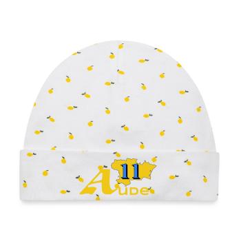 Aude - Baby Premium Organic Mütze - Weiß/Zitronengelb - Vorne