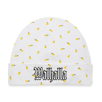 walhalla odin thor wikinger viking sticker shirt - Baby Premium Organic Mütze - Weiß/Zitronengelb - Vorne