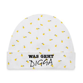 Was geht Digga - Baby Premium Organic Mütze - Weiß/Zitronengelb - Vorne