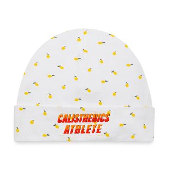 Calisthenics Athlet – Kraftkunst - Baby Premium Organic Mütze - Weiß/Zitronengelb - Vorne
