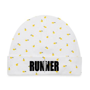 Runner - Baby Premium Organic Mütze - Weiß/Zitronengelb - Vorne