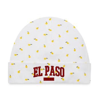 El Paso Vintage Varsity Schrift - Baby Premium Organic Mütze - Weiß/Zitronengelb - Vorne