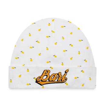 Bari Script: Orange Retro Logo - Baby Premium Organic Mütze - Weiß/Zitronengelb - Vorne