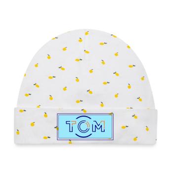 Tom - Baby Premium Organic Mütze - Weiß/Zitronengelb - Vorne