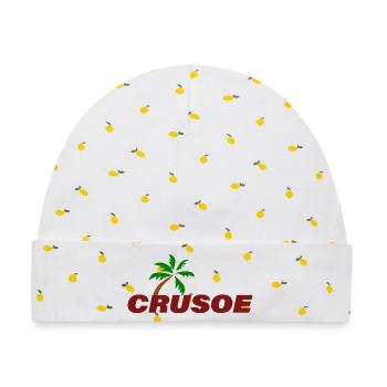 CRUSOE - Baby Premium Organic Mütze - Weiß/Zitronengelb - Vorne