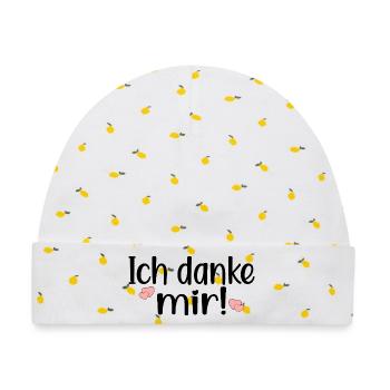 IRONIE DANKSAGUNG - HUMOR ICH DANKE MIR - Baby Premium Organic Mütze - Weiß/Zitronengelb - Vorne