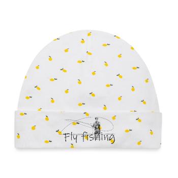 Fly fishing - Baby Premium Organic Mütze - Weiß/Zitronengelb - Vorne