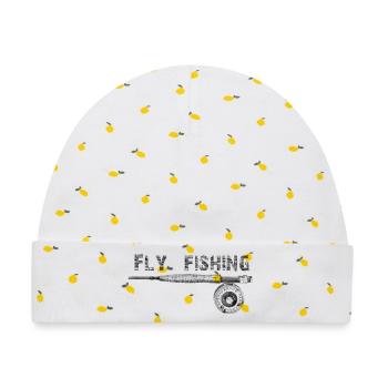 Fly fishing - Baby Premium Organic Mütze - Weiß/Zitronengelb - Vorne