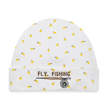 Fly fishing - Baby Premium Organic Mütze - Weiß/Zitronengelb - Vorne