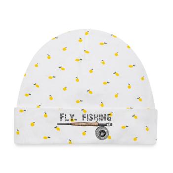 Fly fishing - Baby Premium Organic Mütze - Weiß/Zitronengelb - Vorne