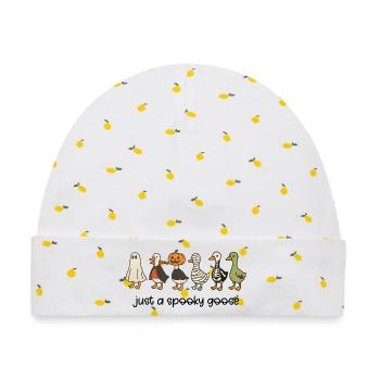 Gruseliges Herbst-Bauernhoftier-Design - Baby Premium Organic Mütze - Weiß/Zitronengelb - Vorne