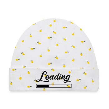 loading - Baby Premium Organic Mütze - Weiß/Zitronengelb - Vorne
