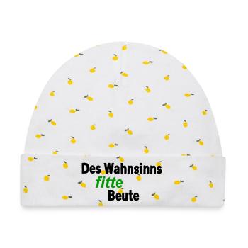 Wahnsinns fitte Beute - Baby Premium Organic Mütze - Weiß/Zitronengelb - Vorne