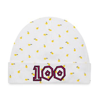 100. 100 JAHRE. 100-JÄHRIGES JUBILÄUM. GEBURTSTAG 100 - Baby Premium Organic Mütze - Weiß/Zitronengelb - Vorne