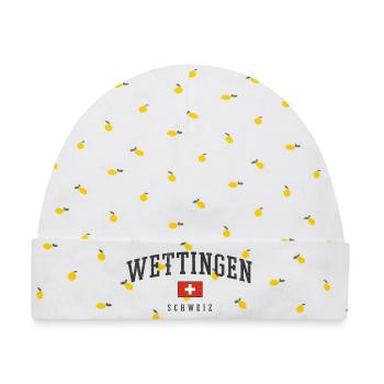 Wettingen – Schweizer Identität aus dem Aargau - Baby Premium Organic Mütze - Weiß/Zitronengelb - Vorne