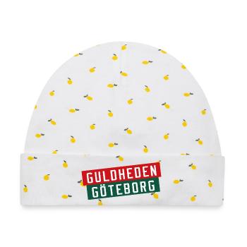 Guldheden Göteborg Streifenlogo - Baby Premium Organic Mütze - Weiß/Zitronengelb - Vorne