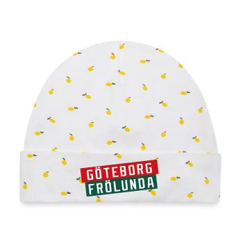 Göteborg Frölunda Farbblock-Logo - Baby Premium Organic Mütze - Weiß/Zitronengelb - Vorne