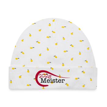 Meister 2026 Meisterschaft - Baby Premium Organic Mütze - Weiß/Zitronengelb - Vorne