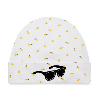 Sonnenbrille - Baby Premium Organic Mütze - Weiß/Zitronengelb - Vorne