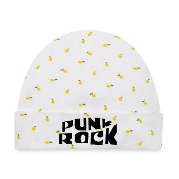 Punkrock Mutige Typografie - Baby Premium Organic Mütze - Weiß/Zitronengelb - Vorne