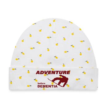 SNOWBOARD ADVENTURE - Baby Premium Organic Mütze - Weiß/Zitronengelb - Vorne