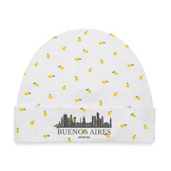 Buenos Aires, Argentinien, Skyline von Buenos Aires - Baby Premium Organic Mütze - Weiß/Zitronengelb - Vorne