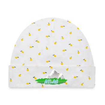  Entwurf - Baby Premium Organic Mütze - Weiß/Zitronengelb - Vorne