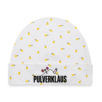 Pulverklaus: Protein oder Zauberpulver fürs Gym? - Baby Premium Organic Mütze - Weiß/Zitronengelb - Vorne