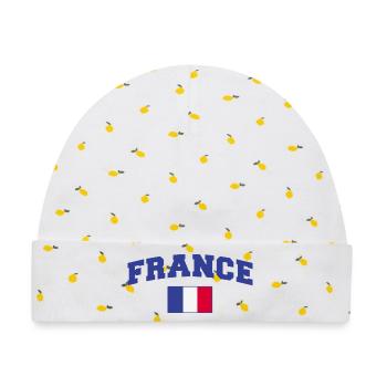 Frankreich Fan - Baby Premium Organic Mütze - Weiß/Zitronengelb - Vorne
