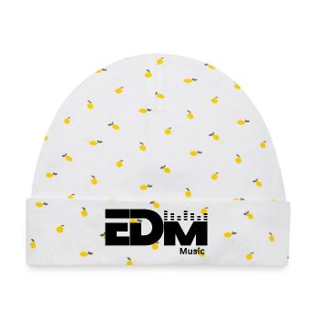 EDM Music Logo - Baby Premium Organic Mütze - Weiß/Zitronengelb - Vorne
