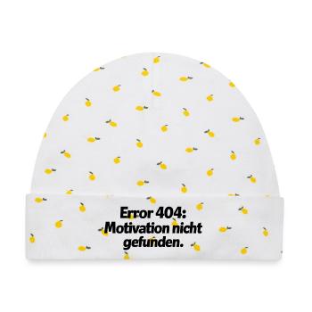 Error 404: Motivation nicht gefunden. - Baby Premium Organic Mütze - Weiß/Zitronengelb - Vorne