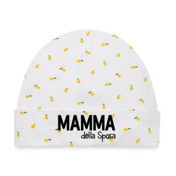 Mamma della Sposa, Italia - Baby Premium Organic Mütze - Weiß/Zitronengelb - Vorne