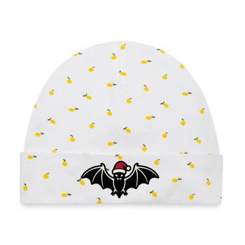 Fledermaus Weihnachtsmann Icon - Baby Premium Organic Mütze - Weiß/Zitronengelb - Vorne