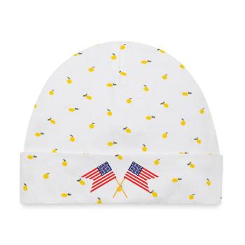Flagge der Vereinigten Staaten - Baby Premium Organic Mütze - Weiß/Zitronengelb - Vorne