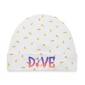 Dive - Diver Silhouette - Baby Premium Organic Mütze - Weiß/Zitronengelb - Vorne