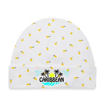 Sonnenhummingbird Neon Silhouette - Baby Premium Organic Mütze - Weiß/Zitronengelb - Vorne