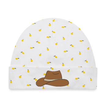 cowboy hut - Baby Premium Organic Mütze - Weiß/Zitronengelb - Vorne