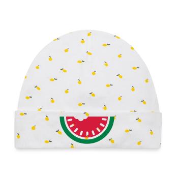 Wassermelone - Baby Premium Organic Mütze - Weiß/Zitronengelb - Vorne