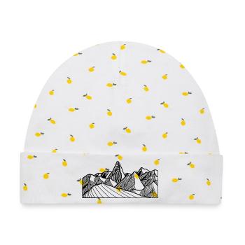 Berge Bergkette Abstract - Baby Premium Organic Mütze - Weiß/Zitronengelb - Vorne