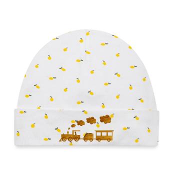 eisenbahn spielzeug kind - Baby Premium Organic Mütze - Weiß/Zitronengelb - Vorne